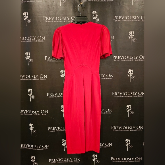 Red Karen Millen Cocktail Dress sz 2 - Picture 2 of 3